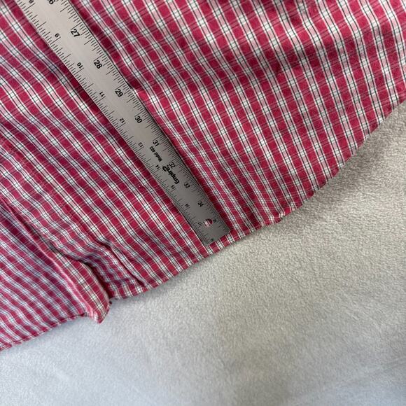 Vintage Ralph Lauren Shirt Men's 3XLT Pink White Check Pony Oxford OCBD 90s - Picture 6 of 9